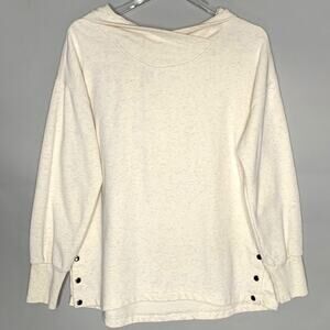 Anthropologie S Daily Practice Hooded Sweatshirt Beige Comfort Lounge *flaw